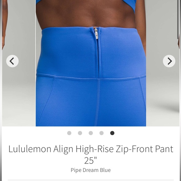 NWT Pipe Dream Blue Lululemon Align High Rise Zip Front 25”/ Size 12💙 - Picture 5 of 8
